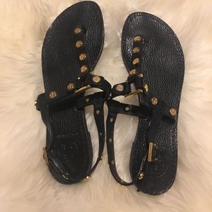 Tory Burch logo t-strap sandals